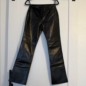 Express Black Flare Leather Jeans - Size 1/2 NWT $49